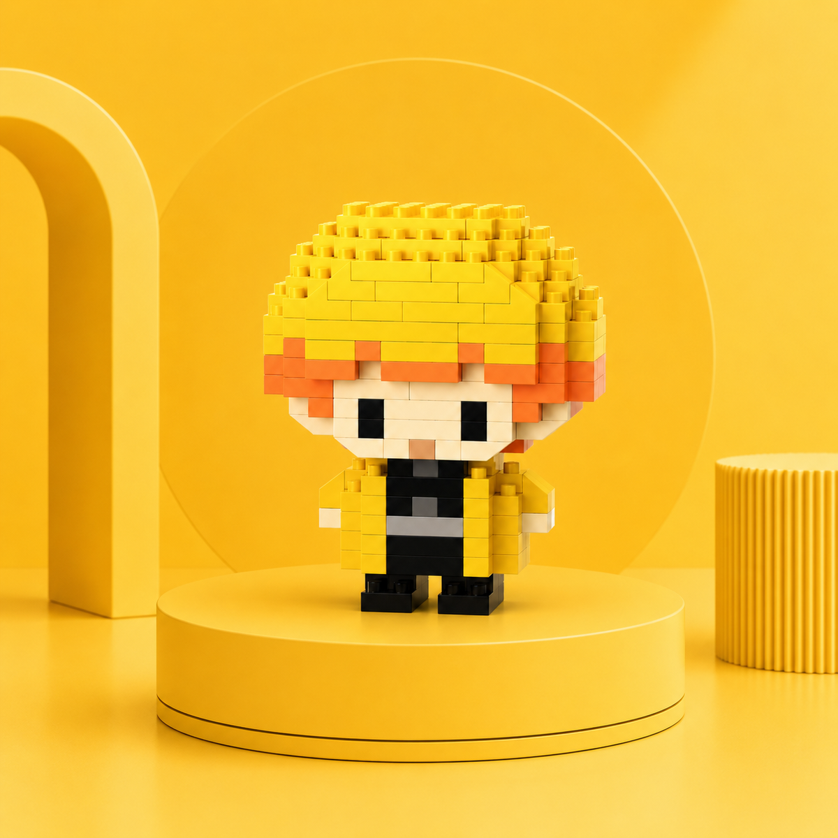 Zenitsu Agatsuma mini building block figure display image